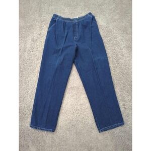 White Stag Jeans Womens 14 PETITES Blue Pull On HighRise Straight Classic Casual